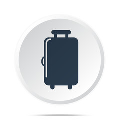 Black Luggage icon on white web button