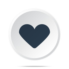 Black Heart icon on white web button