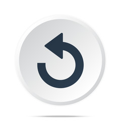 Black Undo icon on white web button