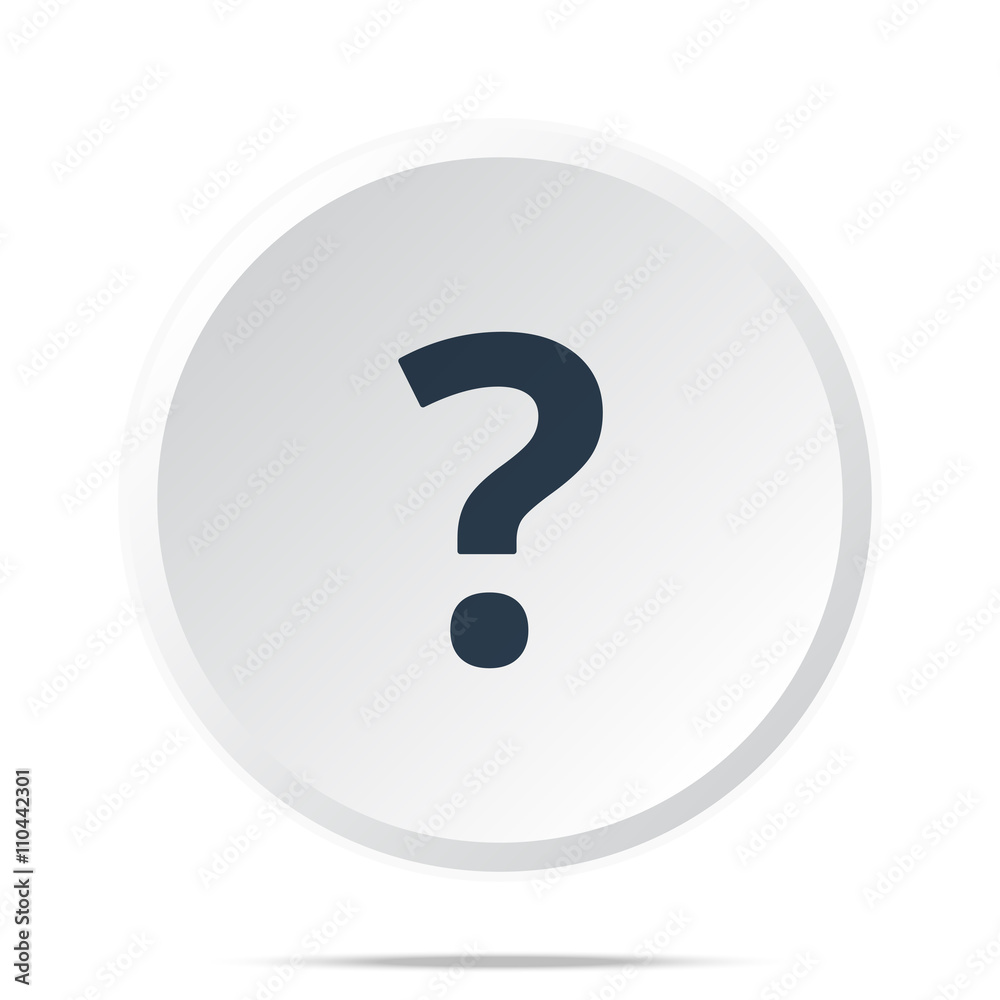Poster black question mark icon on white web button