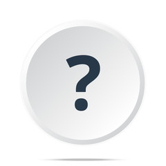 Black Question Mark icon on white web button