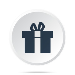 Black Gift  icon on white web button