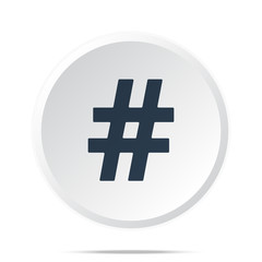 Obraz premium Black Hashtag icon on white web button