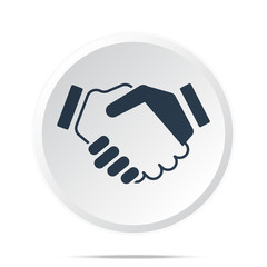 Black Handshake Agreement icon on white web button