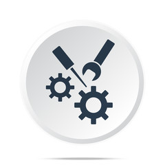 Black Service icon on white web button