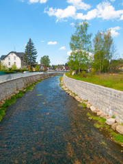 Reconstructed river bed aftrer flood