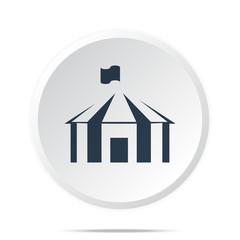 Black Party Tent icon on white web button