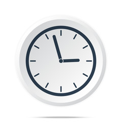 Black Clock icon on white web button