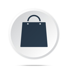 Black Shopping Bag icon on white web button