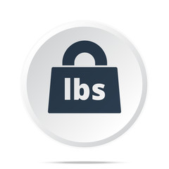 Black Weight Pounds icon on white web button