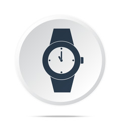 Black Wrist Watch icon on white web button