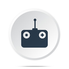 Black Radio Control icon on white web button