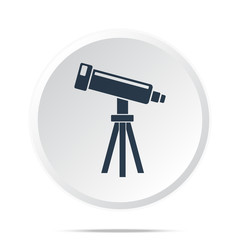 Black Telescope icon on white web button