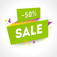 Vector Transparent SALE banner. Geometric Sale background. Super Sale illustration