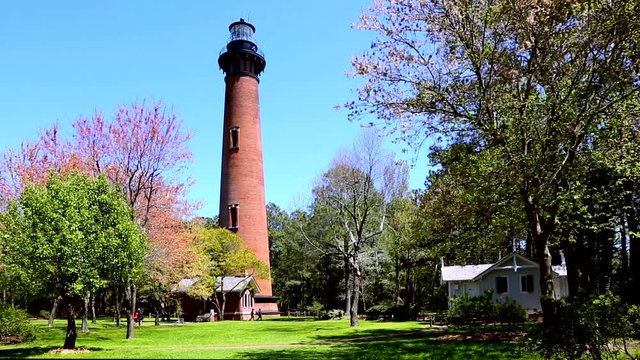 The lighthouse in Cape Hatteras National Seashore on North Carolina's Outer Banks on Bodie Island  