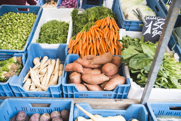 vegetables at a farmers market