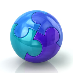 Blue spherical puzzle