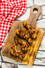 chicken drumstick with barbecue sauce