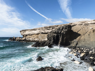 Cliffs with heavy sea Atlantic ocean.