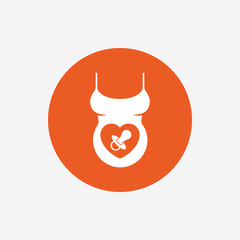 Pregnant woman shirt sign icon. Maternity symbol