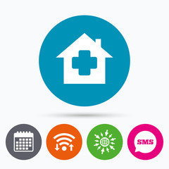 Medical hospital sign icon. Home medicine symbol