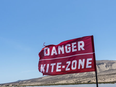 Red flag danger kite surfer zone.