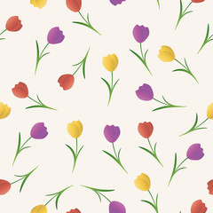 seamless floral pattern with tulips