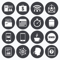 Office, documents and business icons.