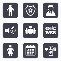 Businessman person icon. Group of people symbol.