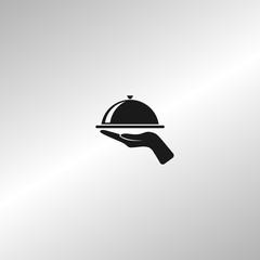 Hot proper meal plate vector icon