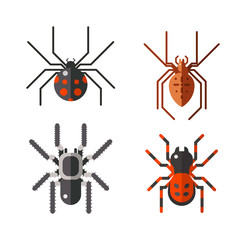 Vector poisonous spiders.