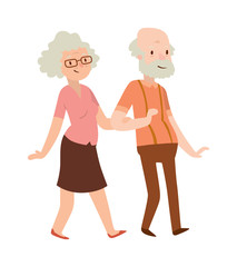 Fototapeta na wymiar Retired couple vector illustration.
