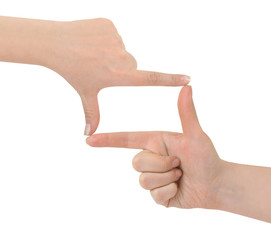 Frame made of hands