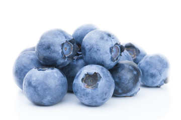 Freshly picked blueberries - close up studio shot