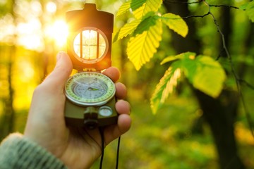 Naklejka premium Hiking Adventure with Compass