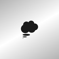 Flat paper cut style icon of thought cloud