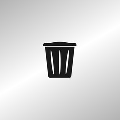 Flat paper cut style icon of trash can