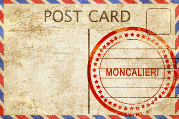 Moncalieri, vintage postcard with a rough rubber stamp