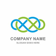 Double Infinity Vector Logo Template