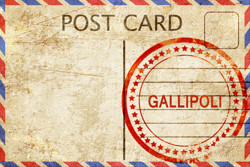 Fototapeta premium Gallipoli, vintage postcard with a rough rubber stamp