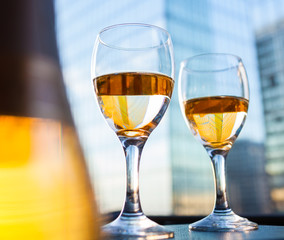 Fine dinning in the city. 