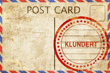 Klundert, vintage postcard with a rough rubber stamp