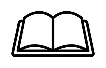 Open book for learning and education line art icon for apps and websites