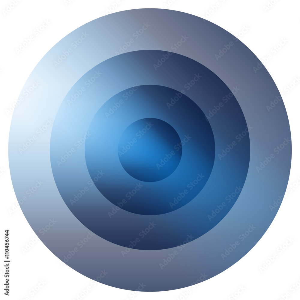 Poster glassy colorful radiating, concentric circles element. glowing b