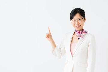 portrait of asian businesswoman isolated on white background