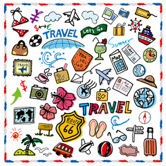 トラベル 落書き ノート エアーメール 白