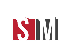SM red square letter logo for management, media, multimedia, magazine, marketing, master