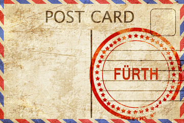 Furth, vintage postcard with a rough rubber stamp