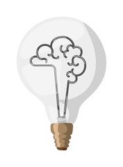 Brain lamp vector illustration.