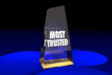 Most Trusted Trustworthy Reputation Award Words 3d Illustration © iQoncept